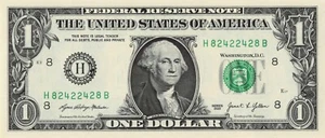 radar trinary fancy serial number B run H district H82422428B 2s 4s 8s $1 bill - Picture 1 of 2