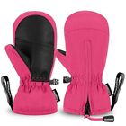  Kids Ski Mittens Gloves Waterproof&Breathable Winter Warm XS(Fits 6-7Y) Pink
