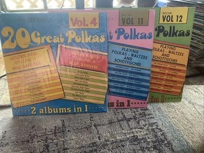 Vintage 20 Great Polkas Vol’s 4,11,12 RECAR 2 albums in 1 vinyls - Image 1 of 4