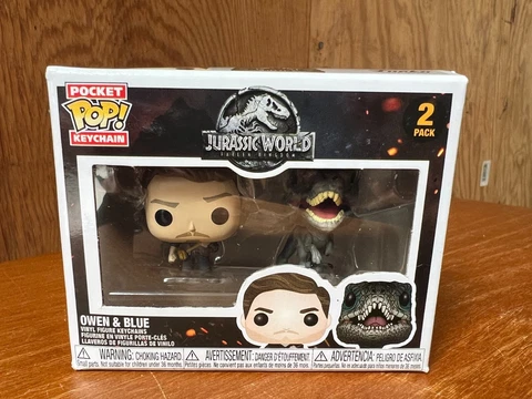 New Funko Pocket Pop Keychain Jurassic World 2-pack Owen & Blue Cover