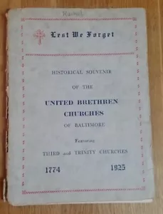1925 History United Brethren Churches of Baltimore MD Third Trinity Otterbein - Foto 1 di 24