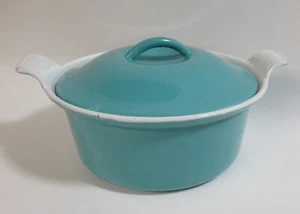 Vintage Gusseisen Rund Holländischer Ofen mit Deckel, blau, 1 Qt. - Bild 1 von 11