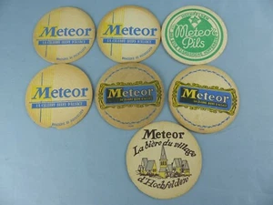 Lot 7 SOUS BOCK anciens METEOR HOCHFELDEN beer mats bierviltje Bierdeckel C64 - Picture 1 of 2