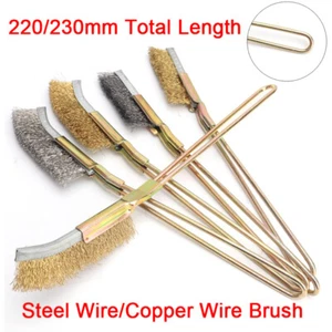 220/230mm Length Metal Handle Cleaning Tool Wire Rust Remover Brush Steel/Copper - Picture 1 of 13
