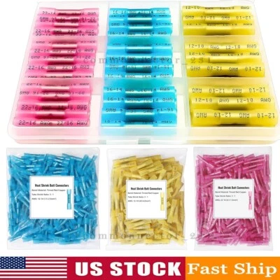 Waterproof Heat Shrink Butt Crimp Electrical Wire Terminal Connectors Kit Set - Image 1 of 4