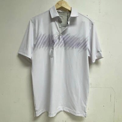 Polo Walter Hagen para hombre P11 Slash a rayas en el pecho blanco nítido MGA11492 Foto 1 de 4