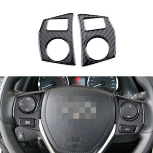 For Toyota Corolla 2014-2018 Carbon Fiber Interior Steering Wheel Buttons Trim - Picture 1 of 4
