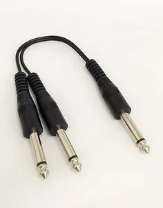 "Cable divisor de cable divisor mono jack Y de 1 a 2 x enchufe amplificador de guitarra 6,3 mm 1/4" - Imagen 1 de 1