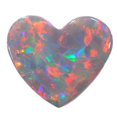 Натуральный темный опал сердце неоновый радужный огонь 4,42 карата - Изображение 1 из 4
