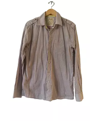 Sovereign Code Mens Woven Pleasure Button Shirt L Red White Plaid Long Sleeve - Image 1 of 4