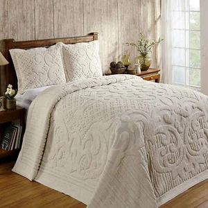 Better Trends Chenille Bedspreads Full/Double Size, Ivory 100% Cotton Chenill... - Picture 1 of 5