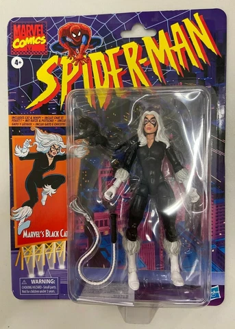 Marvel Legends 6" Spider-Man Retro Figure BLACK CAT Mint in Box Cover