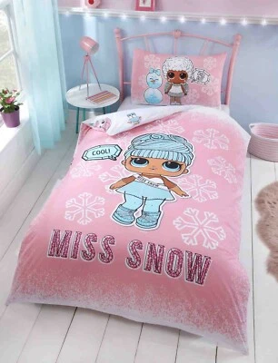 LOL Surprise Miss Snow Single Bedding Set Duvet Quilt Cover Reversible Set  Pink - Image 1 of 2