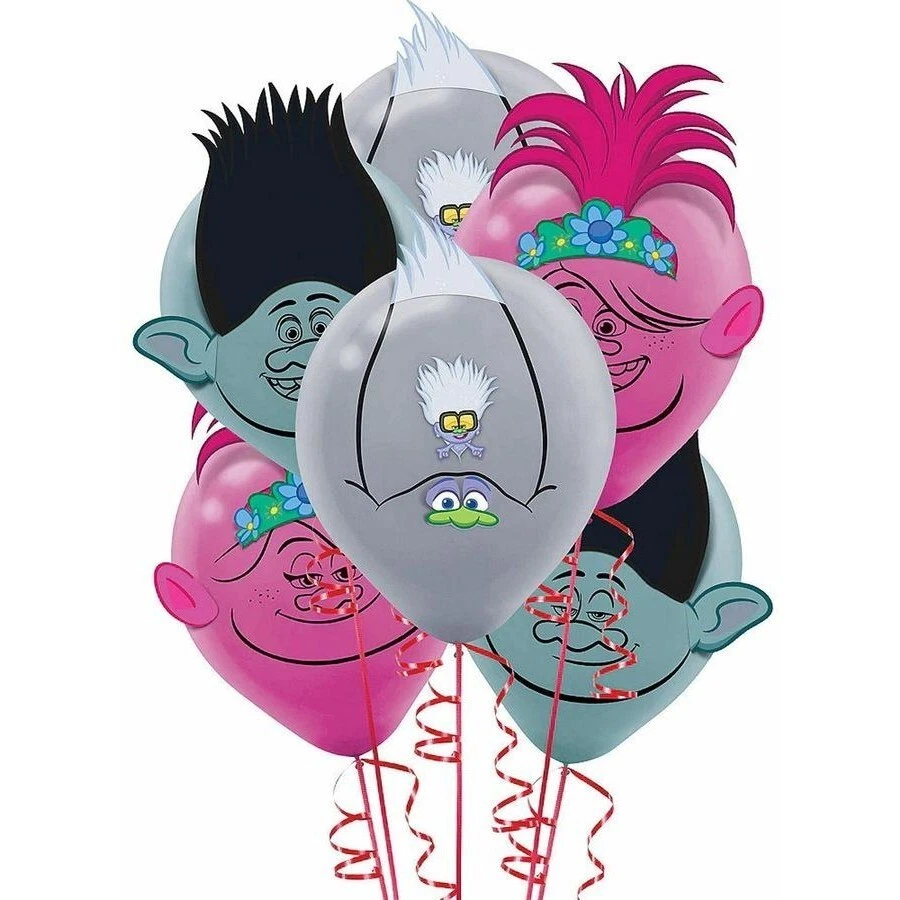 Trolls Party Supplies Orbz Balloon Pack Birthday Girl Decoration Poppy Branch - image 1 of 2