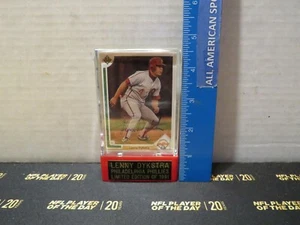 1991 UPPER DECK LEN DYKSTRA AUTHENTIC SCOREBOARD AUTOGRAPH WITH COA PHILLIES - Picture 1 of 3