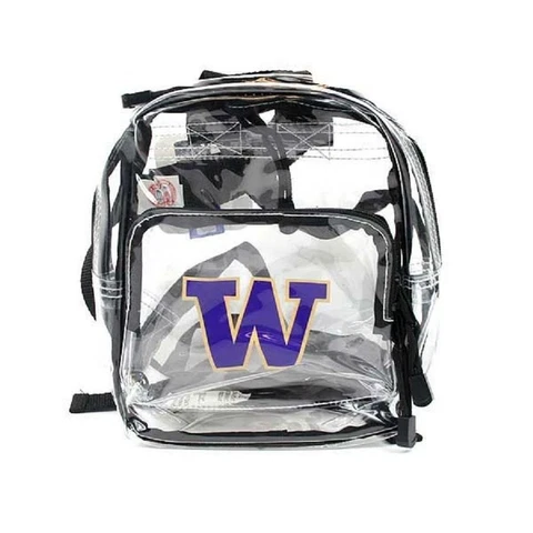 Washington Huskies Clear Mini Backpack [NEW] NCAA X-Ray Stadium Bag Tote PVC Cover