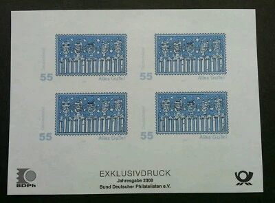Германия EXKLUSIVDRUCK Cat 2008 Рисунок (ms) MNH *виньетка *imperf * редкая - Изображение 1 из 4