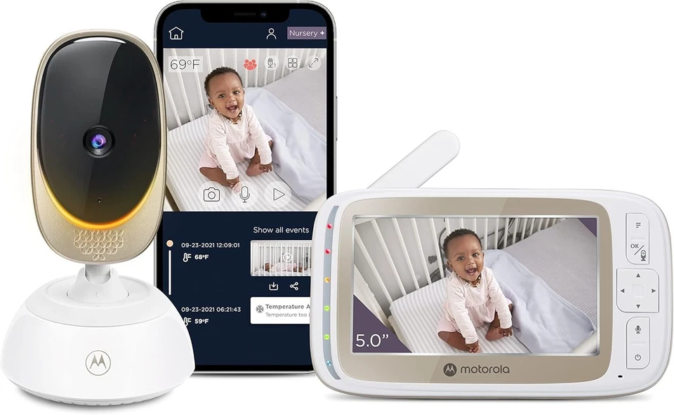 Motorola Nursery VM85 5.0" Video Baby Monitor Wi-Fi Camera with Mood Light