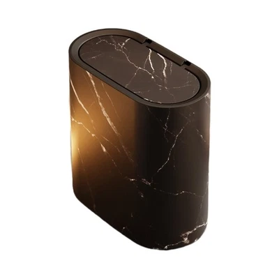 Small Garbage Can with Lid Bathroom Trash Can Dustbin Waste Basket Waste Bin - Image 1 of 4