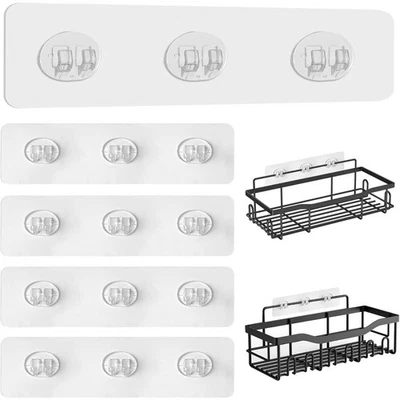 Ganchos adhesivos fuertes para carrito de ducha, (5 piezas (triples ganchos)) Foto 1 de 4