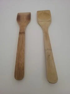 Lot Of 2 Pampered Chef Wooden Bamboo Spoon 10 In. - Picture 1 of 8
