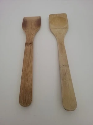 Lot Of 2 Pampered Chef Wooden Bamboo Spoon 10 In. - Image 1 of 4