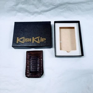 Vintage Kash Klip Leather Magnet Money Clip - Picture 1 of 4