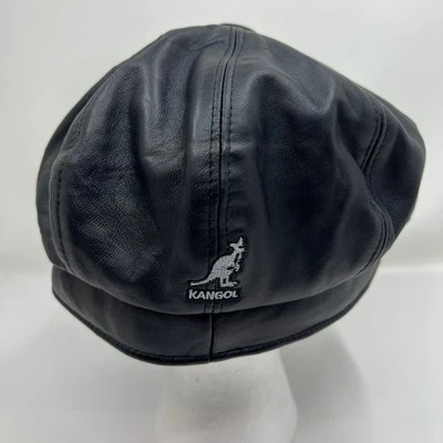 KANGOL простоя кожи Spitfire крышка шляпа мужская большой черный кенгуру логотип - Изображение 1 из 4