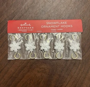 Hallmark Keepsake Ornament Club Christmas Snowflake Ornament Hooks Set Of 5 - Picture 1 of 6