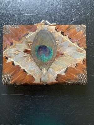VTG Wallet Peacock Feathers 1950-60’s Mandala Design Excellent Unused Condition  - Image 1 of 4