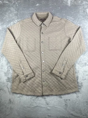 Chaqueta Camisa Acolchada Johnston & Murphy Para Hombre Talla Mediana Tostada Nueva Con Etiquetas Bolsillos Foto 1 de 4
