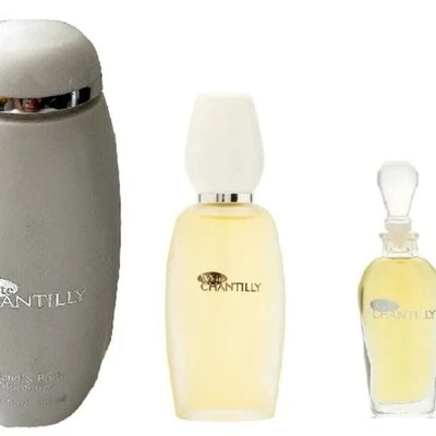 Lote de 4 peças de loção corporal vintage White Chantilly by Dana 6,7 oz 3 perfumes - Imagem 1 de 4