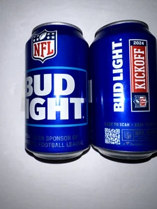 2 Bud Light 2024 NFL KICKOFF Empty Beer Can Limited Edition - Picture 1 of 5