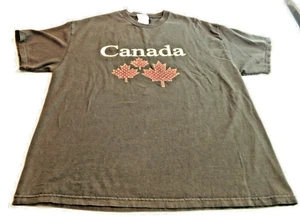 CANADA Maple Leaves T-shirt Uomo, Nero, XL Usato - Foto 1 di 6