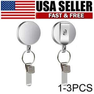 Heavy Duty Retractable Pen Holder with Belt Clip and Key Ring Pen Lanyard - Picture 1 of 7