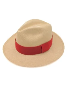 Equal Earth Genuine Rolling Panama Hat Authentic con Red Band - Natural - Imagen 1 de 10