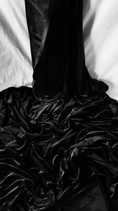 Tela de terciopelo de spandex negro 58" de ancho medidor cuarto de grasa rollos - Imagen 1 de 3