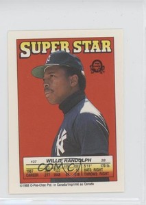 1988 O-Pee-Chee Super Star Sticker Backs Willie Randolph Andre Dawson ( 148) HOF