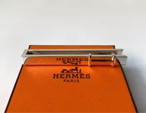 Hermes H logo motif vintage silver money clip Ag925 engraved L6cm W6mm w/box JP! - Picture 1 of 10