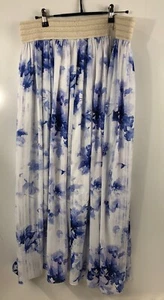 $128 T Tahari Womens Pull On Skirt L Large Nightfall Farah Skirt Blue - Picture 1 of 5