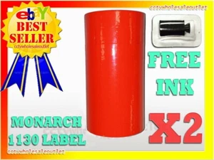 2 SLEEVES Red LABEL FOR MONARCH 1130 PRICING GUN 2 SLEEVES= 20 ROLLS - Picture 1 of 1
