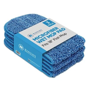 Le 18 Inch Microfiber Mop Pads Machine Washable Reusable Refills & Replacement W - Picture 1 of 8