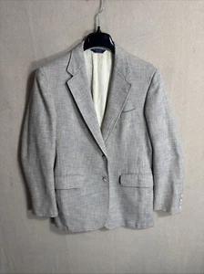 Vintage Cricketeer Men’s Silk Tweed Large Check Sport Coat 38R Blue Tan No Tags - Picture 1 of 13