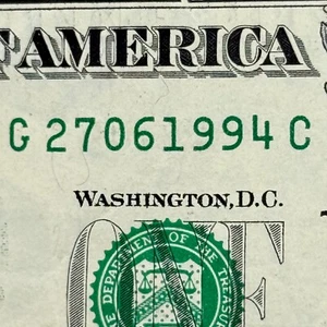 27th of June 1994 Birthday Dollar Anniversary Dollar Fancy Serial Number - Picture 1 of 3