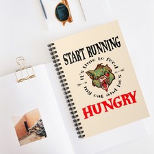 It's Feeding Time Zombie Cat Undead Horror Halloween Spiral Notebook Ruled Line