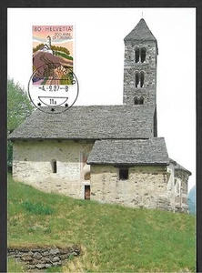 SWITZERLAND 1987 MAXIMUM CARD, FOUR LANGUAGE REGIONS BIENIO VALLEY !! EE95 - Bild 1 von 1