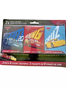 Crayones Coches Disney Pixar 3 Caja Fiesta Pack 24 Total Tormenta Relámpago Cruz Conjunto de Arte - Imagen 1 de 10