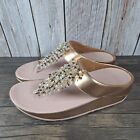 FitFlop Rumba Beaded Toe Post Sandals Women's Sz 6 Rose Gold (Worn Once)