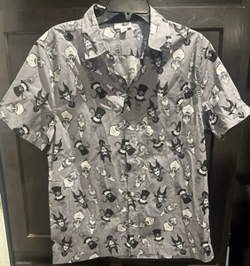 Disney Parks Men’s Button Down VILLAINS Collared Shirt Hawaiian Style NWT M - Picture 1 of 8