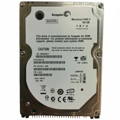 Seagate 160GB ST9160821A 5400RPM IDE ATA-100 2.5" Laptop HDD Hard Disk Drive - Image 1 of 3